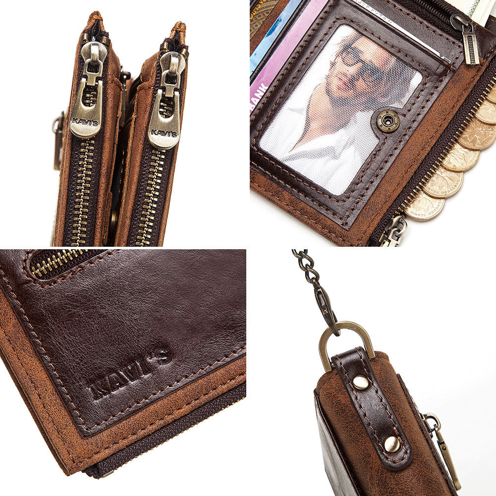 Portafoglio Vintage in Pelle per Uomo Anti Ladro e Multifunzionale