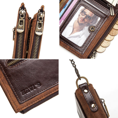 Portafoglio Vintage in Pelle per Uomo Anti Ladro e Multifunzionale